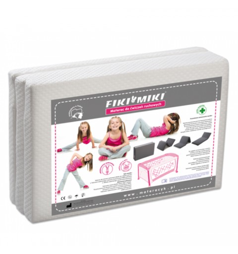 Fiki Miki - Materac do ćwiczeń ruchowych 120x60x5 | białe